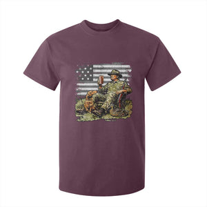 Trump Hunting T Shirt For Kid American Flag Beer Drinking Chillin TS09 Maroon Print Your Wear