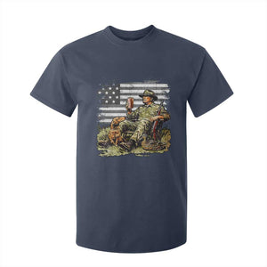 Trump Hunting T Shirt For Kid American Flag Beer Drinking Chillin TS09 Navy Print Your Wear