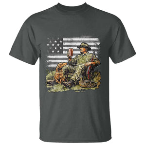 Trump Hunting T Shirt American Flag Beer Drinking Chillin TS09 Dark Heather Print Your Wear