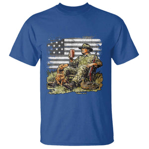 Trump Hunting T Shirt American Flag Beer Drinking Chillin TS09 Royal Blue Print Your Wear