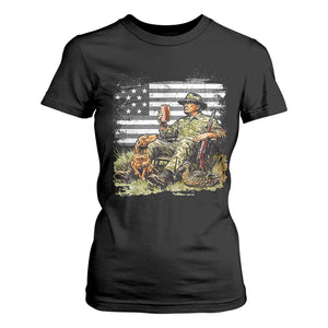 Trump Hunting T Shirt For Women American Flag Beer Drinking Chillin TS09 Black Print Your Wear