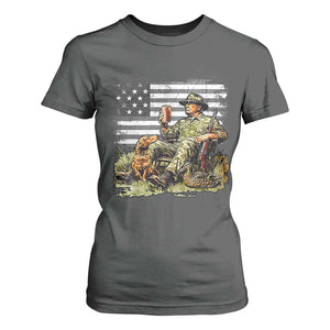 Trump Hunting T Shirt For Women American Flag Beer Drinking Chillin TS09 Dark Heather Print Your Wear