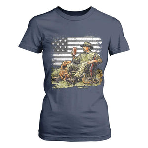 Trump Hunting T Shirt For Women American Flag Beer Drinking Chillin TS09 Navy Print Your Wear