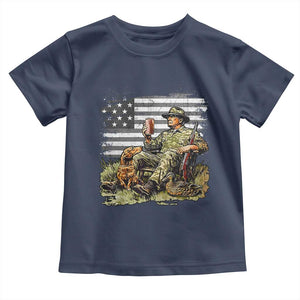 Trump Hunting Toddler T Shirt American Flag Beer Drinking Chillin TS09 Navy Print Your Wear