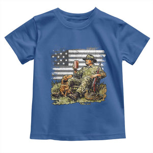 Trump Hunting Toddler T Shirt American Flag Beer Drinking Chillin TS09 Royal Blue Print Your Wear