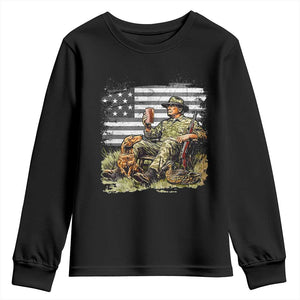 Trump Hunting Youth Sweatshirt American Flag Beer Drinking Chillin TS09 Black Print Your Wear