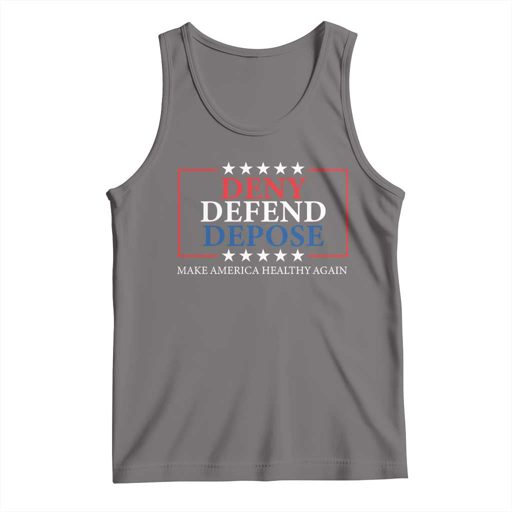Deny Defend Depose Tank Top Make America Healthy Again TS09 Deep Heather Print Your Wear