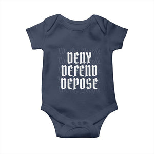 Deny Defend Depose Baby Onesie We The People Patriotic TS09 Navy Print Your Wear