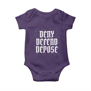 Deny Defend Depose Baby Onesie We The People Patriotic TS09 Purple Print Your Wear