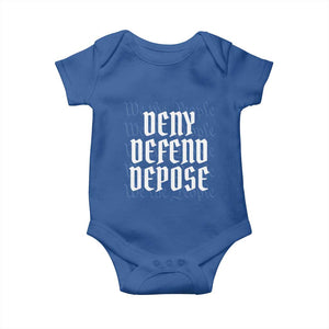 Deny Defend Depose Baby Onesie We The People Patriotic TS09 Royal Blue Print Your Wear