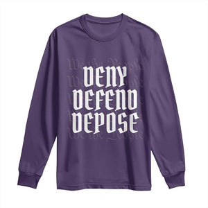 Deny Defend Depose Long Sleeve Shirt We The People Patriotic TS09 Purple Print Your Wear