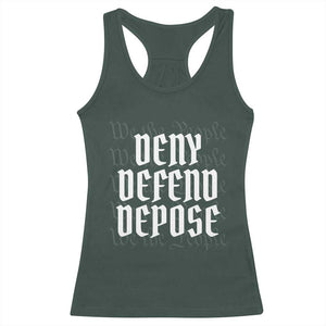 Deny Defend Depose Racerback Tank Top We The People Patriotic TS09 Dark Forest Green Print Your Wear