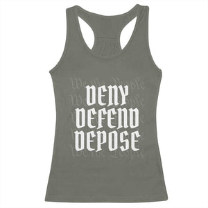 Deny Defend Depose Racerback Tank Top We The People Patriotic TS09 Military Green Print Your Wear