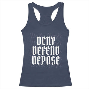 Deny Defend Depose Racerback Tank Top We The People Patriotic TS09 Navy Print Your Wear