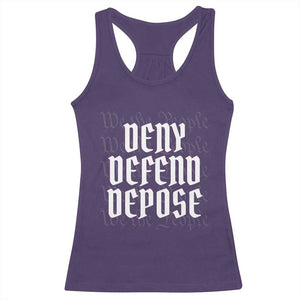 Deny Defend Depose Racerback Tank Top We The People Patriotic TS09 Purple Print Your Wear