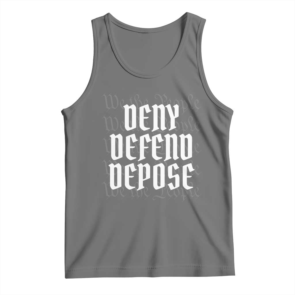 Deny Defend Depose Tank Top We The People Patriotic TS09 Black Heather Print Your Wear