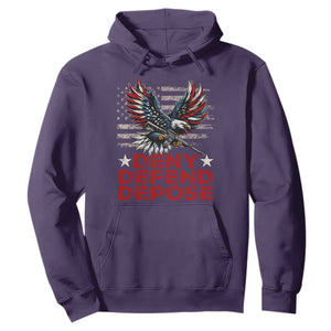 Deny Defend Depose Hoodie Eagle American Flag TS09 Purple Print Your Wear