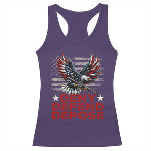 Deny Defend Depose Racerback Tank Top Eagle American Flag TS09 Purple Print Your Wear
