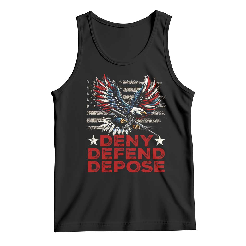 Deny Defend Depose Tank Top Eagle American Flag TS09 Black Print Your Wear