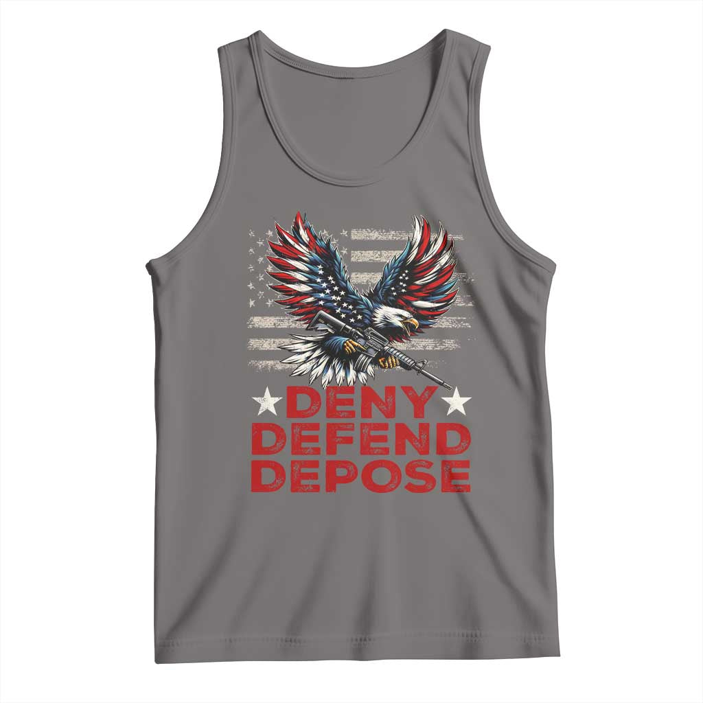 Deny Defend Depose Tank Top Eagle American Flag TS09 Deep Heather Print Your Wear