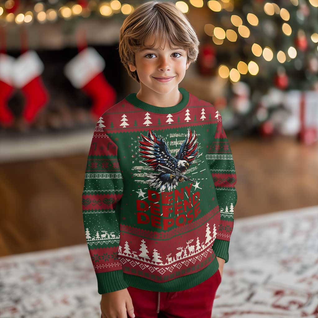 Deny Defend Depose Ugly Christmas Sweater Eagle American Flag TS09 Christmas Print Your Wear
