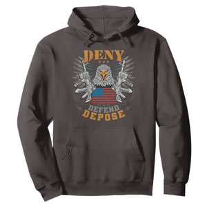 Deny Defend Depose Hoodie American Eagle Gun TS09 Dark Chocolate Print Your Wear