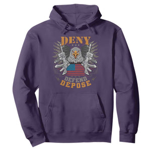 Deny Defend Depose Hoodie American Eagle Gun TS09 Purple Print Your Wear