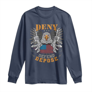 Deny Defend Depose Long Sleeve Shirt American Eagle Gun TS09 Navy Print Your Wear