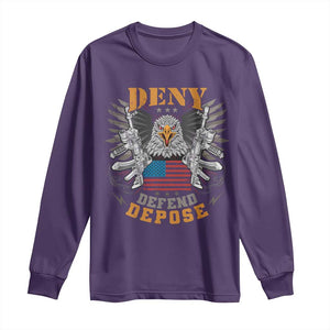 Deny Defend Depose Long Sleeve Shirt American Eagle Gun TS09 Purple Print Your Wear