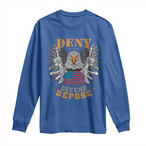 Deny Defend Depose Long Sleeve Shirt American Eagle Gun TS09 Royal Blue Print Your Wear