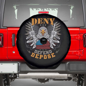 Deny Defend Depose Spare Tire Cover American Eagle Gun TS09 Black Print Your Wear