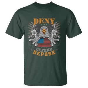 Deny Defend Depose T Shirt American Eagle Gun TS09 Dark Forest Green Print Your Wear