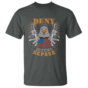 Deny Defend Depose T Shirt American Eagle Gun TS09 Dark Heather Print Your Wear