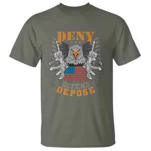 Deny Defend Depose T Shirt American Eagle Gun TS09 Military Green Print Your Wear