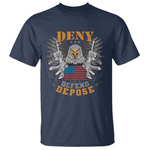 Deny Defend Depose T Shirt American Eagle Gun TS09 Navy Print Your Wear