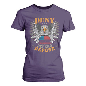 Deny Defend Depose T Shirt For Women American Eagle Gun TS09 Purple Print Your Wear