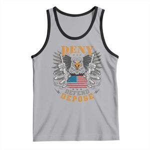 Deny Defend Depose Tank Top American Eagle Gun TS09 Athletic Heather Black Print Your Wear