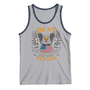 Deny Defend Depose Tank Top American Eagle Gun TS09 Athletic Heather Navy Print Your Wear