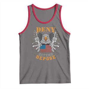 Deny Defend Depose Tank Top American Eagle Gun TS09 Deep Heather Red Print Your Wear