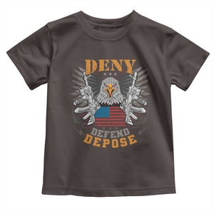 Deny Defend Depose Toddler T Shirt American Eagle Gun TS09 Dark Chocolate Print Your Wear