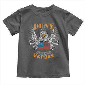 Deny Defend Depose Toddler T Shirt American Eagle Gun TS09 Dark Heather Print Your Wear