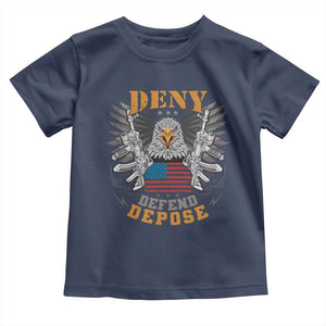 Deny Defend Depose Toddler T Shirt American Eagle Gun TS09 Navy Print Your Wear