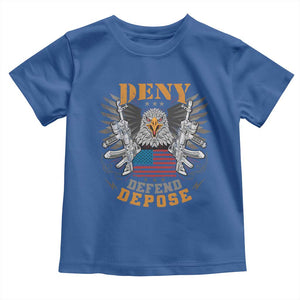 Deny Defend Depose Toddler T Shirt American Eagle Gun TS09 Royal Blue Print Your Wear