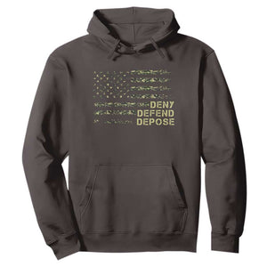 Deny Defend Depose Hoodie Camo American Flag TS09 Dark Chocolate Print Your Wear