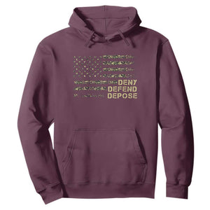 Deny Defend Depose Hoodie Camo American Flag TS09 Maroon Print Your Wear