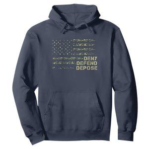 Deny Defend Depose Hoodie Camo American Flag TS09 Navy Print Your Wear