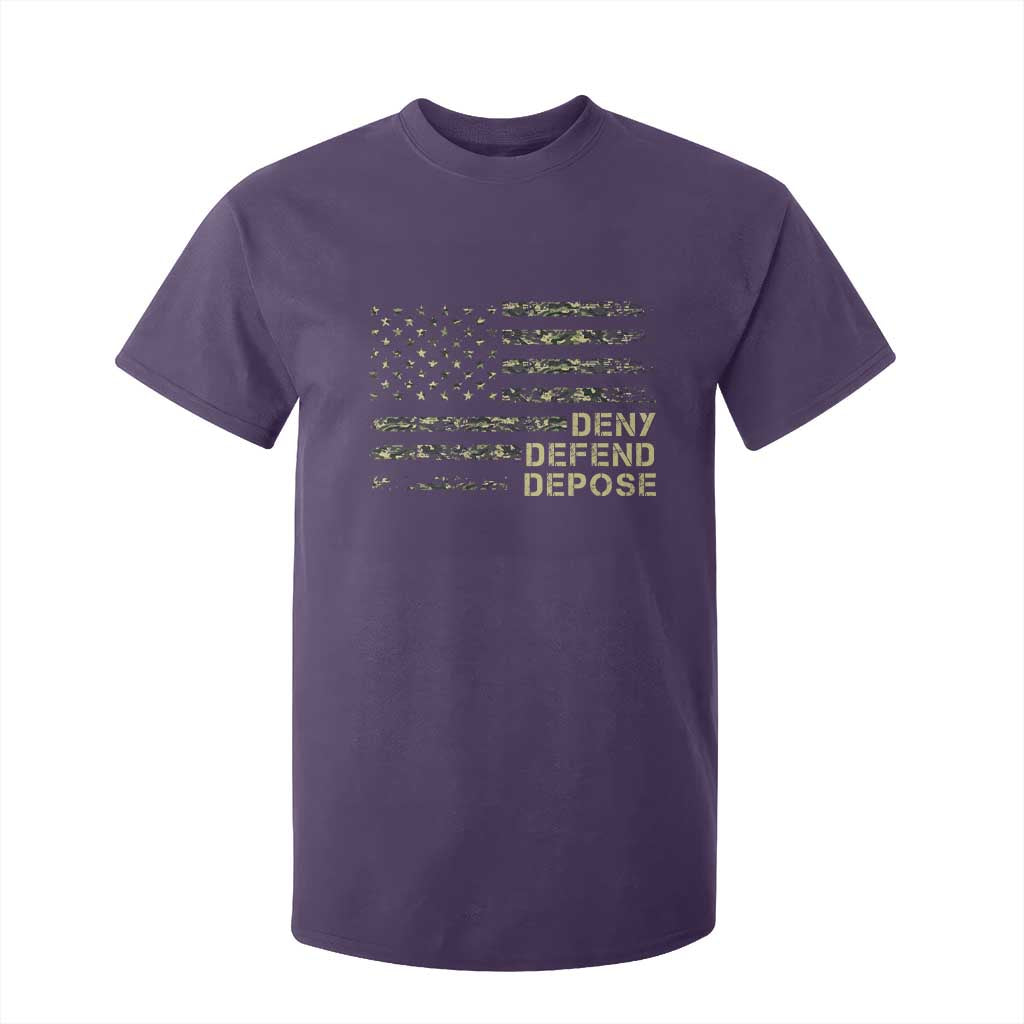 Deny Defend Depose T Shirt For Kid Camo American Flag TS09 Purple Print Your Wear