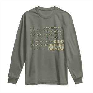 Deny Defend Depose Long Sleeve Shirt Camo American Flag TS09 Military Green Print Your Wear