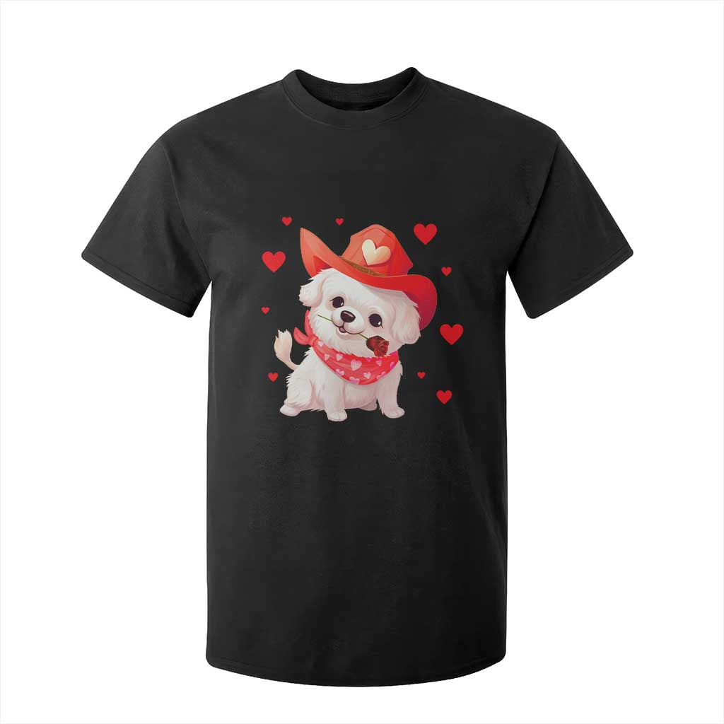 Valentine's Day T Shirt For Kid Vintage Retro Puppy Dog Cowboy TS09 Black Print Your Wear