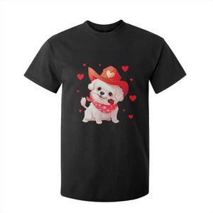 Valentine's Day T Shirt For Kid Vintage Retro Puppy Dog Cowboy TS09 Black Print Your Wear